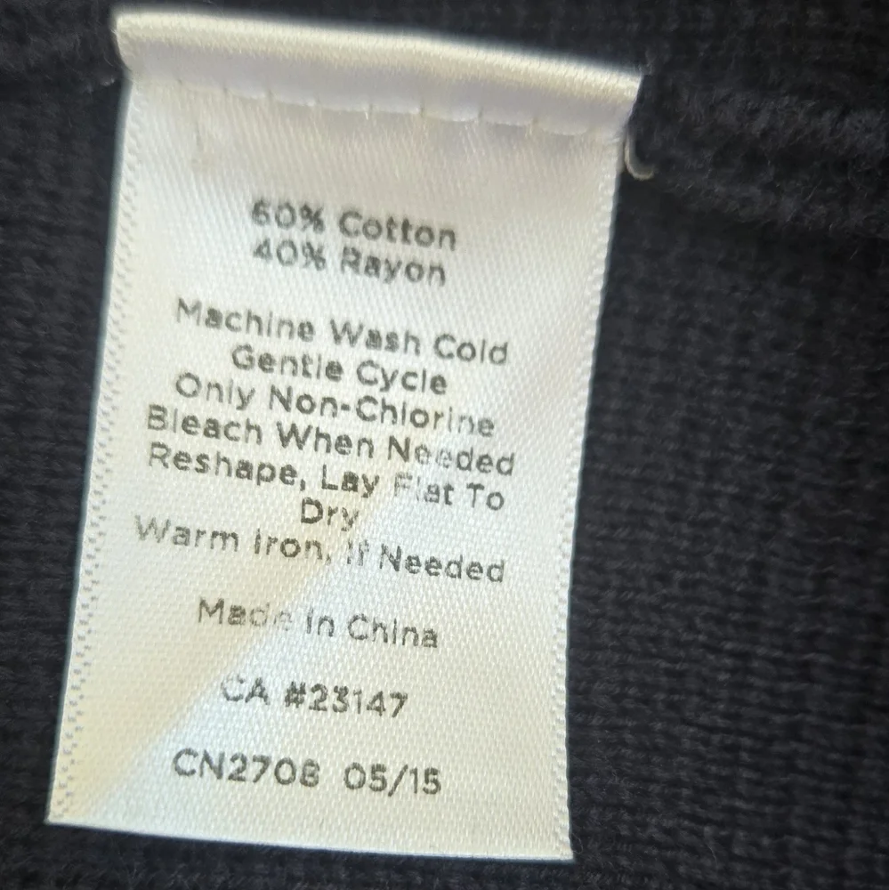 Talbots Navy Blue ribbed button-up cardigan/ spring jacket Petite sz 1XP - Picture 10 of 10